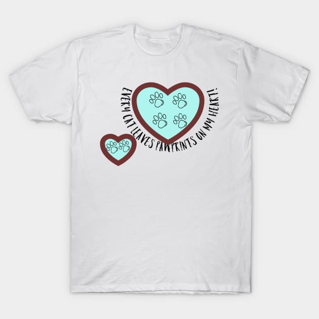 Every Cat Leaves Pawprints on my Heart T-Shirt by Lgoodstuff